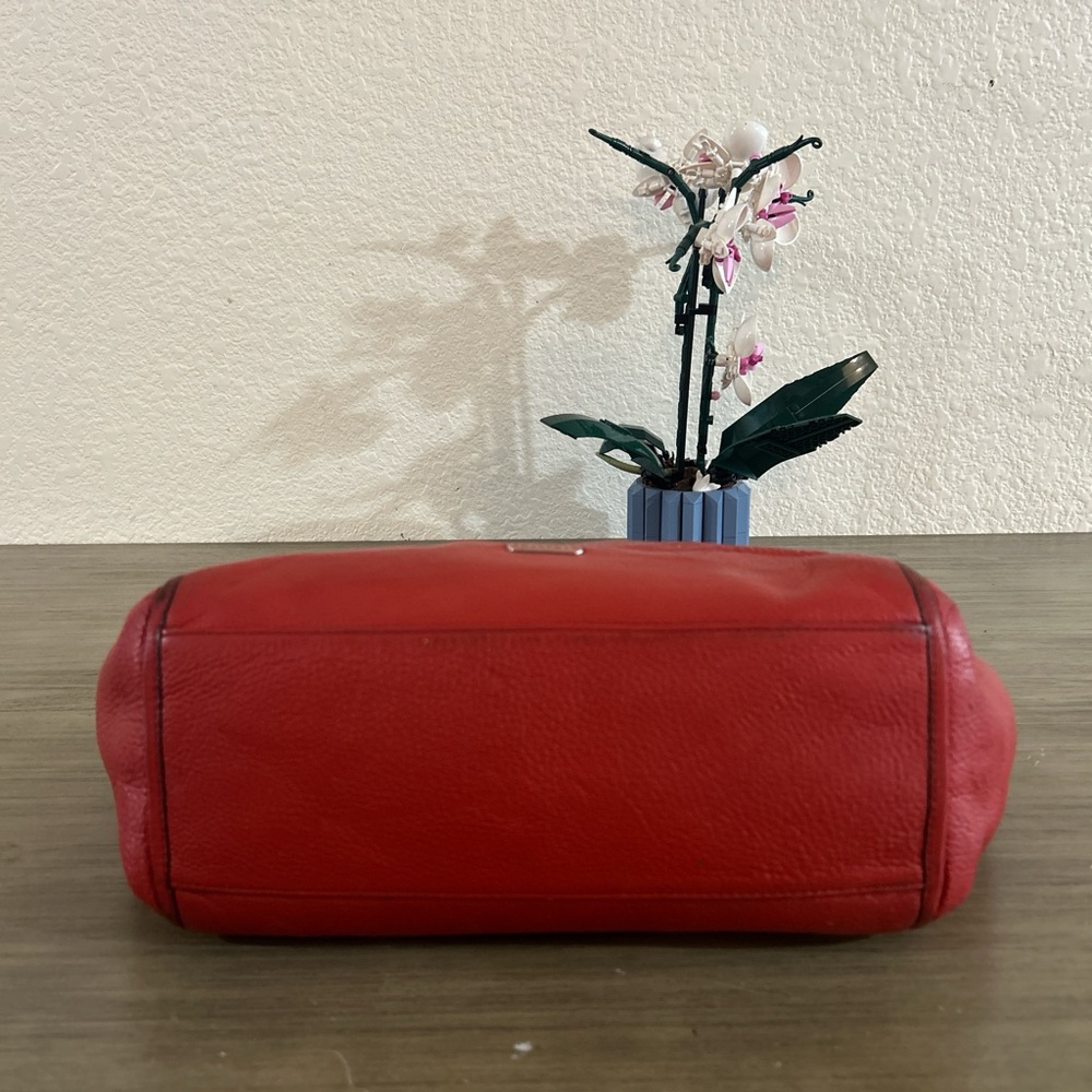 Coach Park Red Leather Carrie Tote Shoulder Bag F29898 - Picture 6 of 8